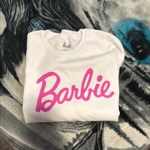 Barbie White and Pink Sweatshirt with Signature Logo